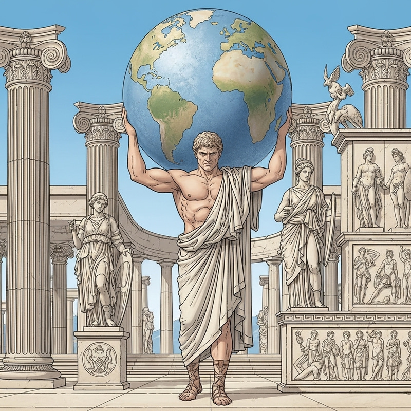 Atlantean Figure in Greco-Roman Mythology Art Atlantean Figure in Greco-Roman Mythology Art