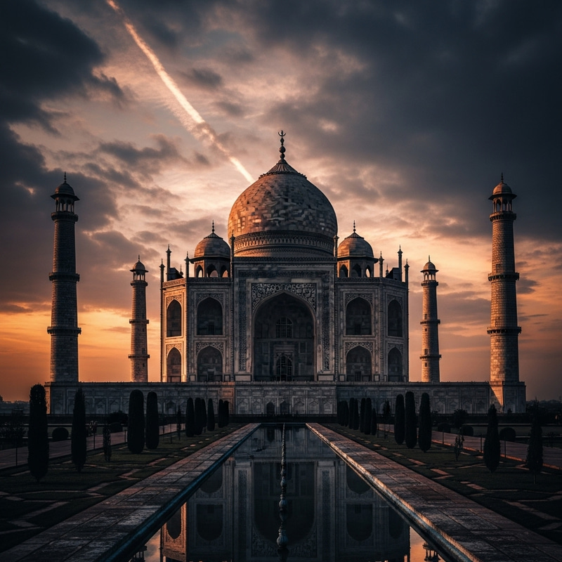 Stunning Black Stone Taj Mahal Grandeur Shot Stunning Black Stone Taj Mahal Grandeur Shot