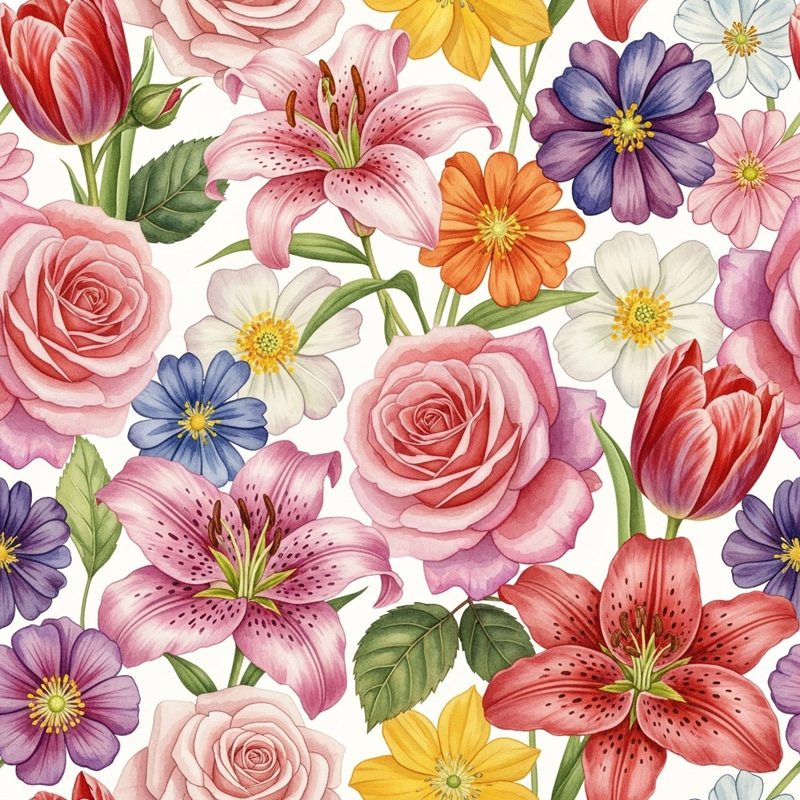 Watercolor Floral Art | Colorful Flowers Painting