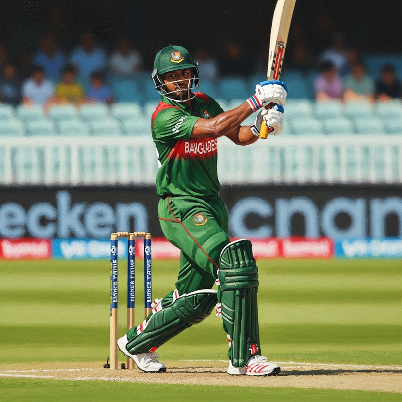 Shakib al Hasan Oil Painting from Bangladesh Shakib al Hasan Oil Painting from Bangladesh