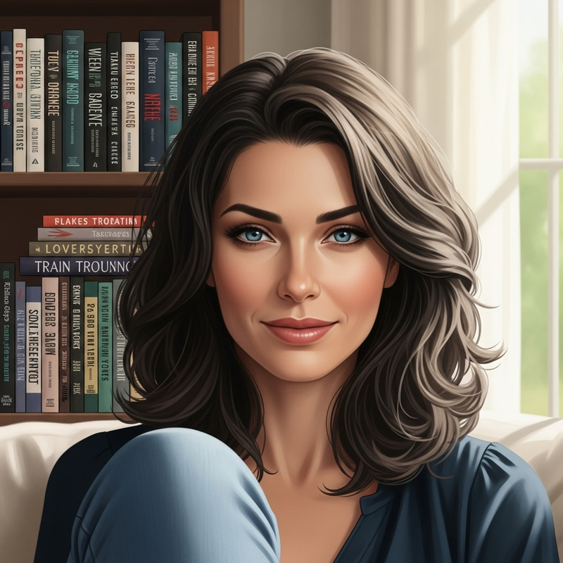 Realistic Portrait of a Woman with Dark Wavy Hair and Blue Eyes Realistic Portrait of a Woman with Dark Wavy Hair and Blue Eyes