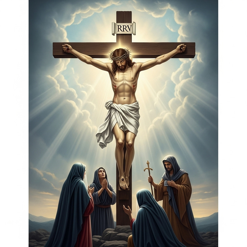 Jesus on the Cross: Divine Depiction of a Religious Figure Jesus on the Cross: Divine Depiction of a Religious Figure