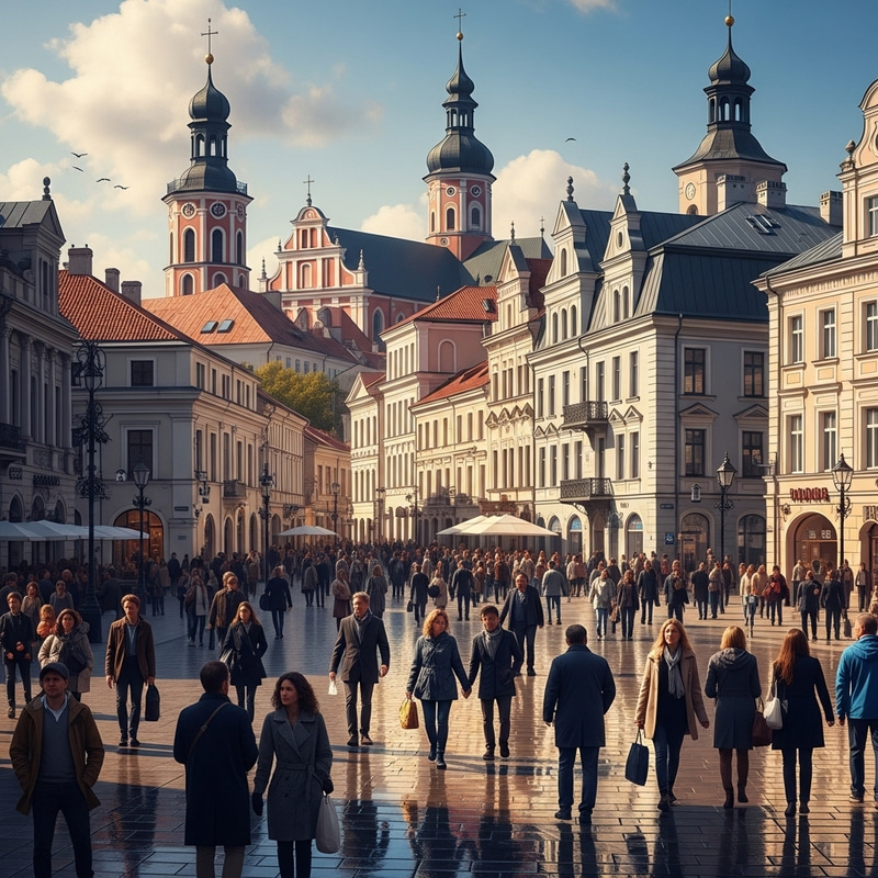 Fluided Kaunas: Vibrant Cityscape of Architectural Diversity