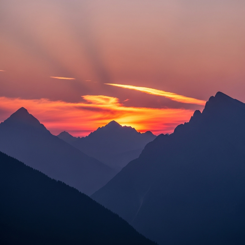 Majestic Mountains at Sunset: A Lavender Abstract Majestic Mountains at Sunset: A Lavender Abstract