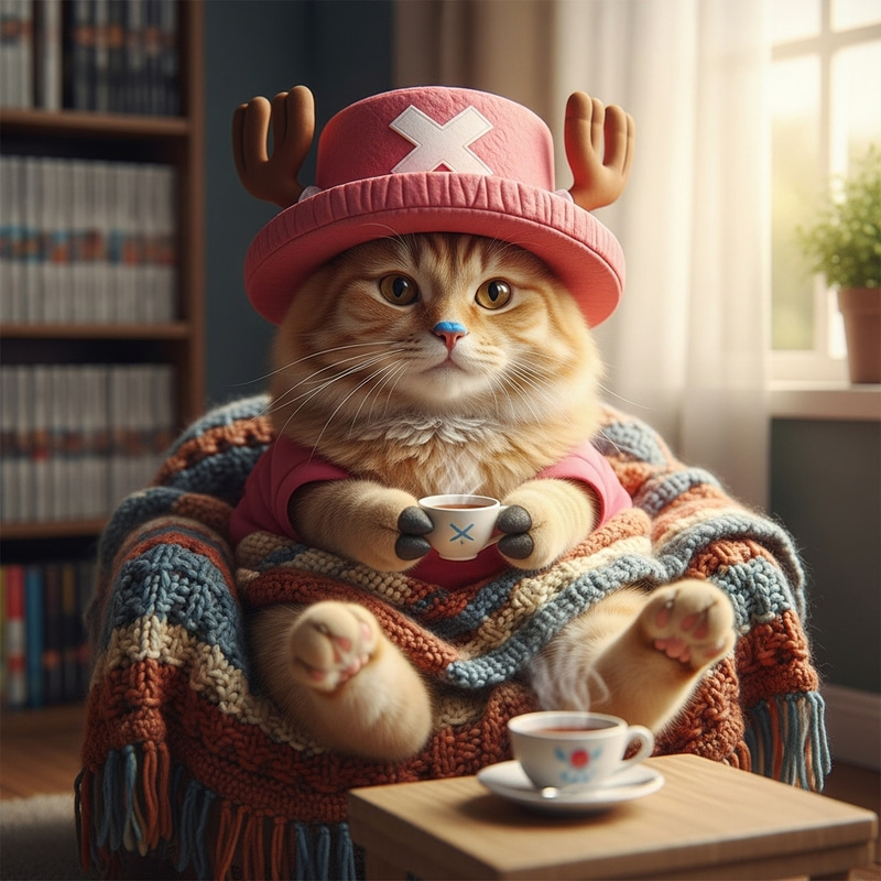 Adorable Cat Dressed as Chopper from One Piece Adorable Cat Dressed as Chopper from One Piece