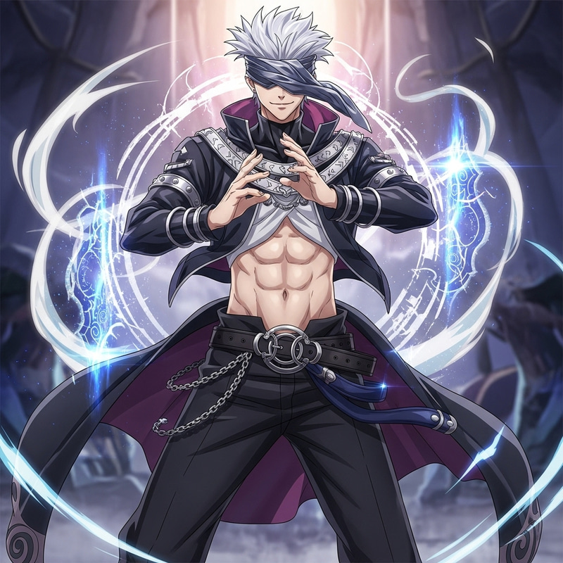 Gojo Saturo Flashing His Abs in Jujutsu Kaisen Gojo Saturo Flashing His Abs in Jujutsu Kaisen