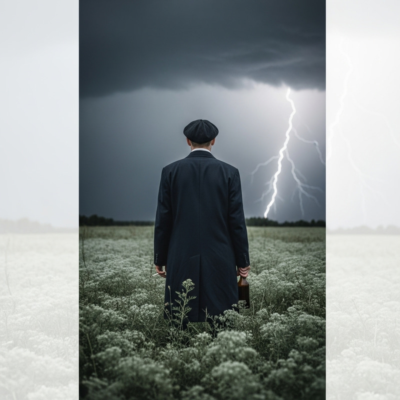 Early 20th Century Poet in Thunderstorm