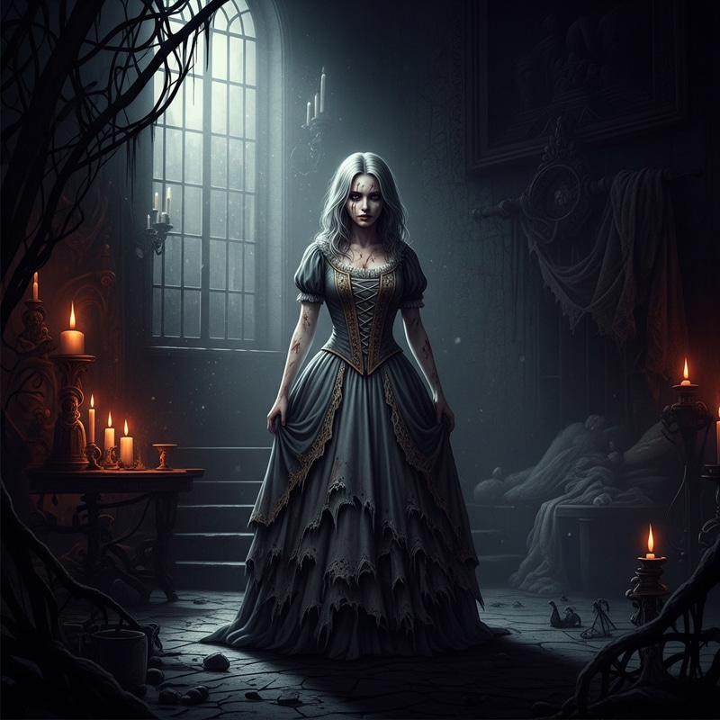 Intense and Dramatic Gothic Cinderella Illustration Intense and Dramatic Gothic Cinderella Illustration