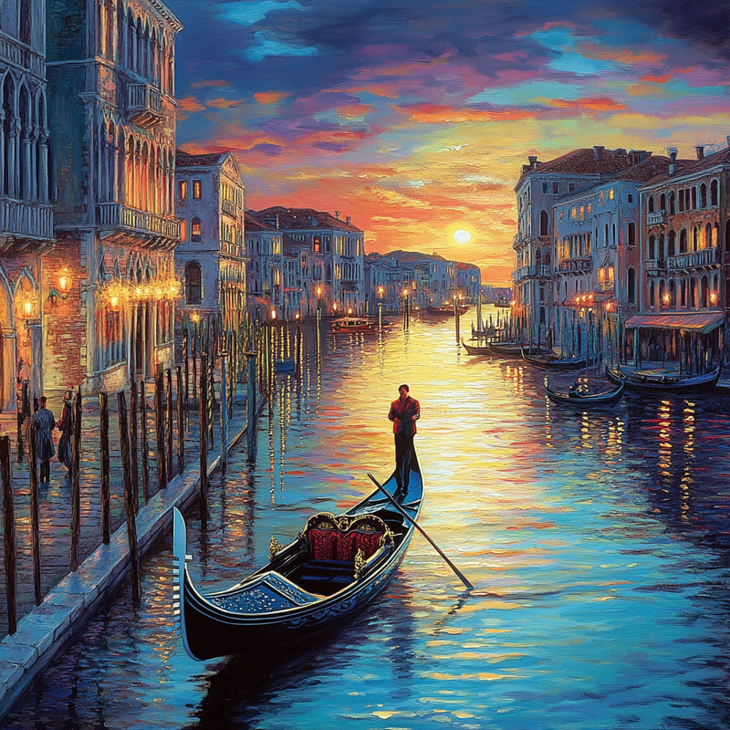 Romantic Gondola Ride in Venice at Sunset Romantic Gondola Ride in Venice at Sunset