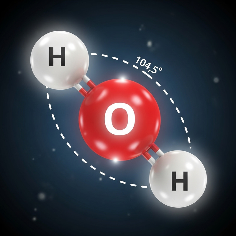 3D Water Molecule Model: Detailed Scientific Visualization