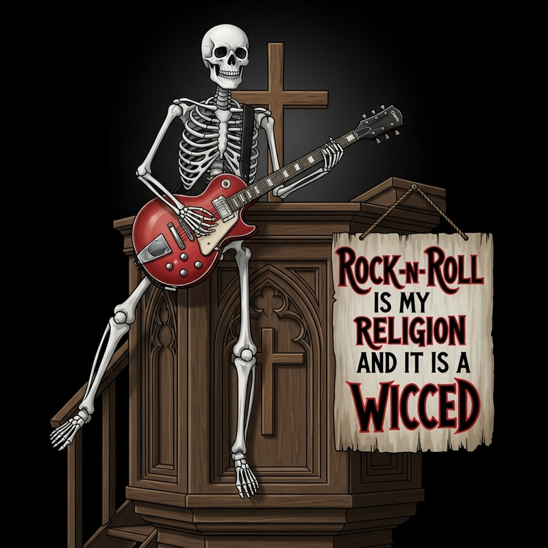 Gothic Skeleton Preacher Rock -n- Roll Display Gothic Skeleton Preacher Rock -n- Roll Display