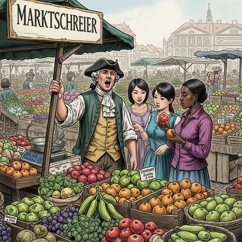 Marktschreier: Traditional Market Crier Scene Marktschreier: Traditional Market Crier Scene
