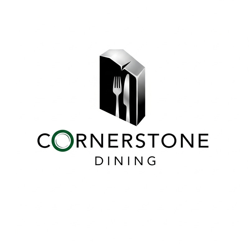 Cornerstone Dining Logo Design in Black, Green & Silver Cornerstone Dining Logo Design in Black, Green & Silver