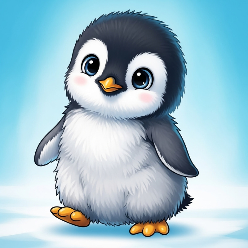 Cute Baby Penguin Cartoon | Innocent & Playful Art Cute Baby Penguin Cartoon | Innocent & Playful Art