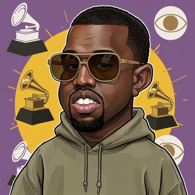 Funny Kanye West Caricature Art Funny Kanye West Caricature Art