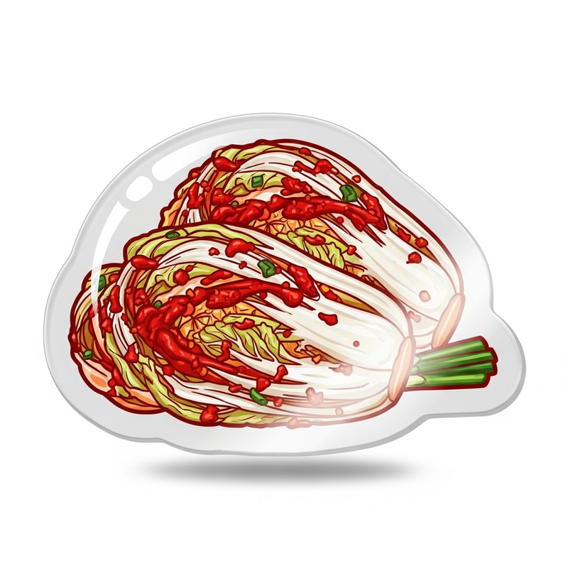 Kimchi Sticker with Colorful 3D Design Kimchi Sticker with Colorful 3D Design