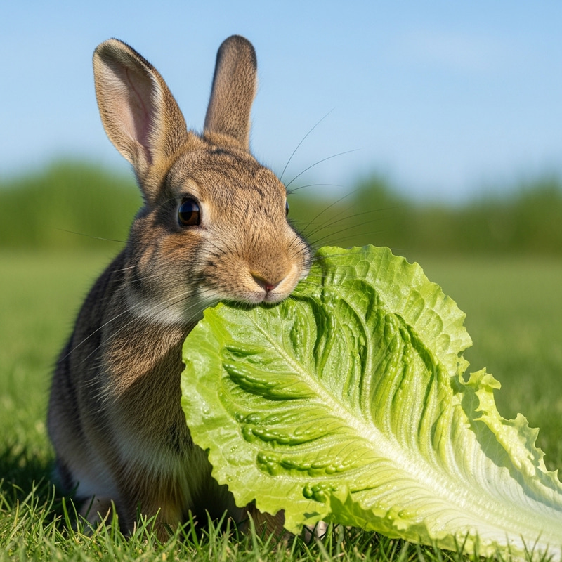 Healthy Bunny Enjoying Fresh Lettuce Delight Healthy Bunny Enjoying Fresh Lettuce Delight