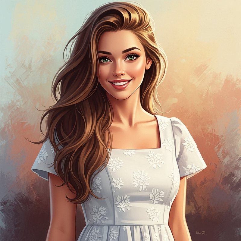 Beautiful Girl in Floral Dress | Elegant Beauty Beautiful Girl in Floral Dress | Elegant Beauty