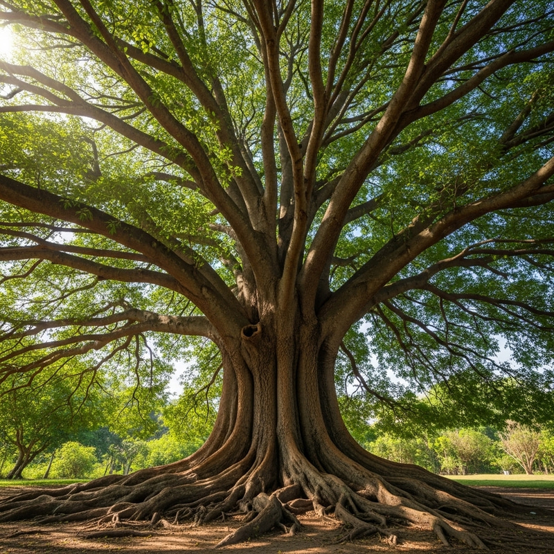 Majestic Tree in Nature with Green Leaves Majestic Tree in Nature with Green Leaves