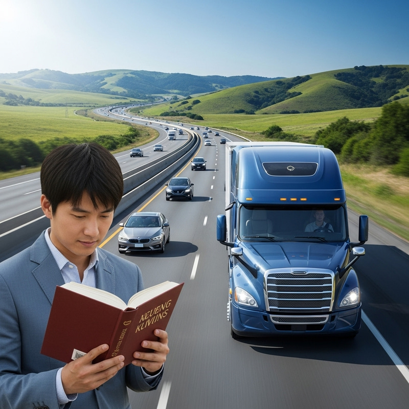Luxury Autonomous Semi Truck on Open Highway