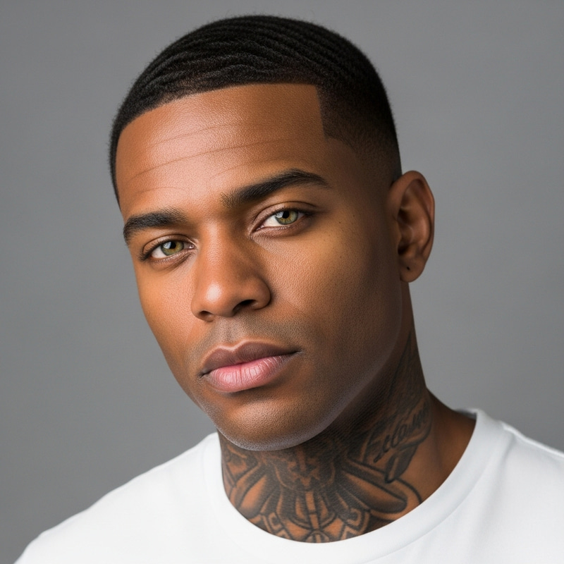 Handsome African American Man with Distinct Style