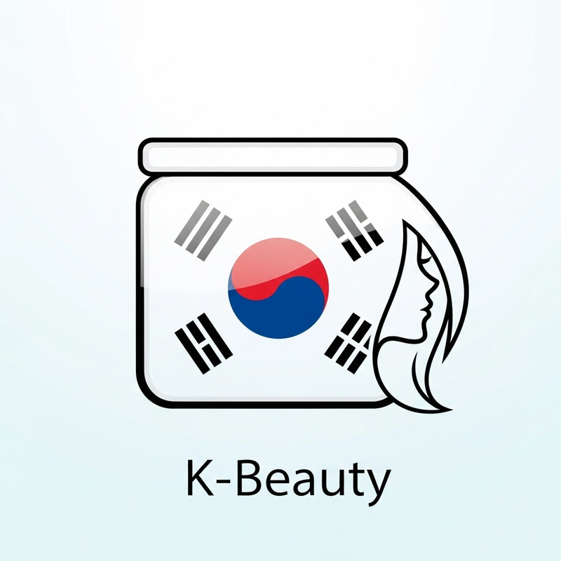 K-Beauty Icon with Korean Flag Design K-Beauty Icon with Korean Flag Design