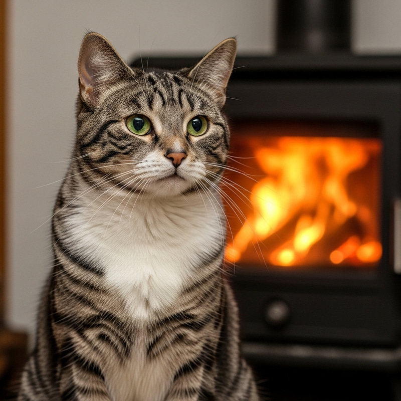 Inquisitive Cat with Unique Patterns | Captivating Stares Inquisitive Cat with Unique Patterns | Captivating Stares