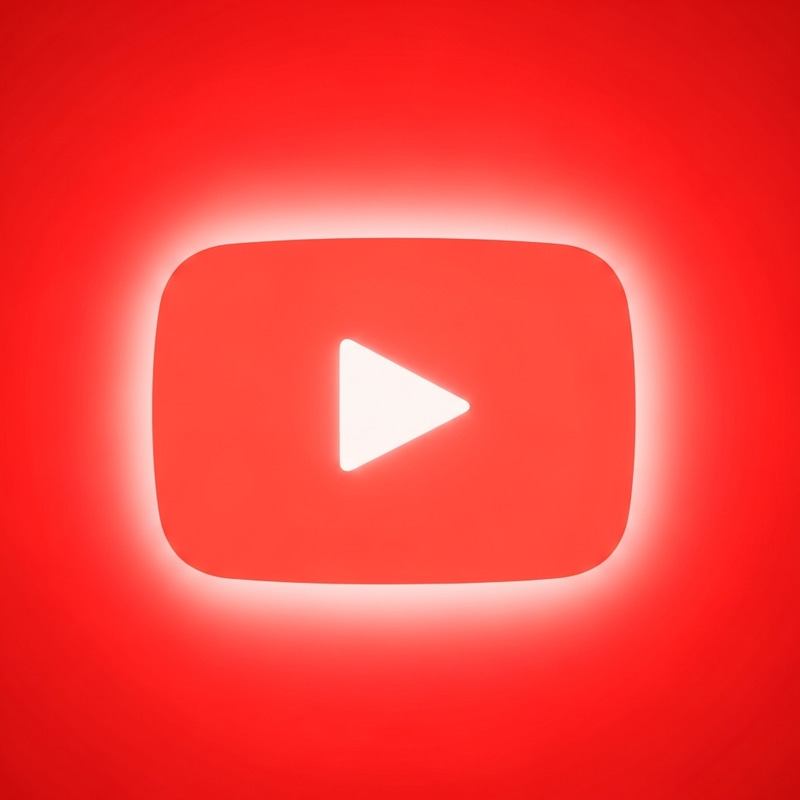 YouTube Logo Design in White on Glowing Red Background YouTube Logo Design in White on Glowing Red Background
