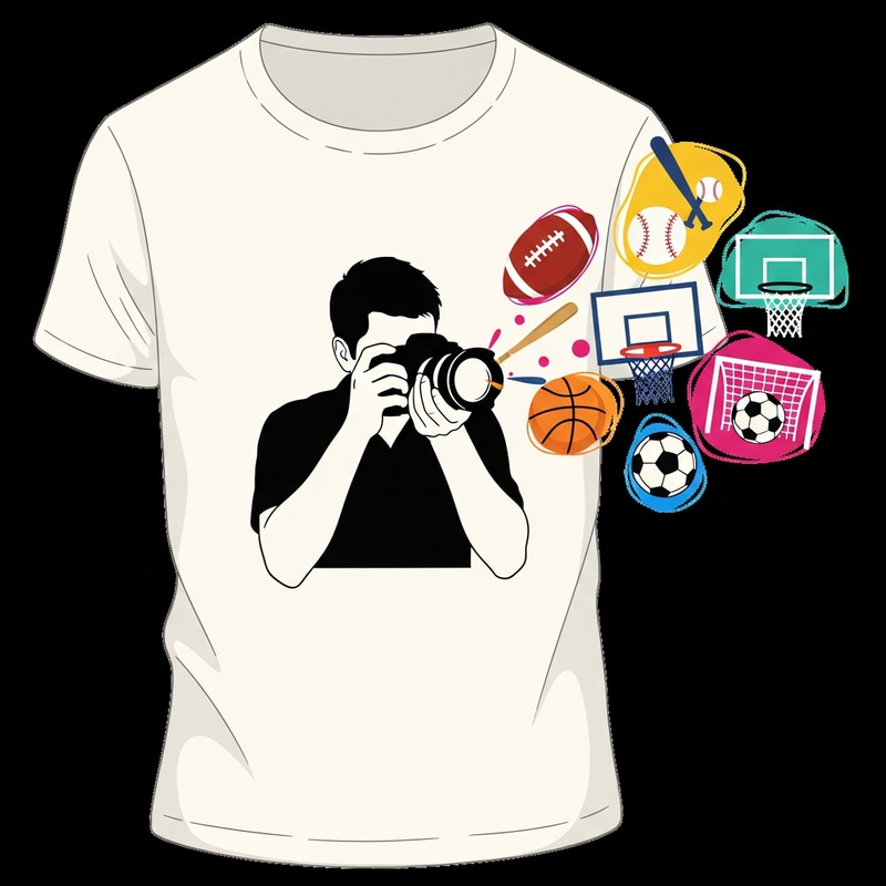 Sport Photographer Silhouette T-Shirt | Photography Tee Design Sport Photographer Silhouette T-Shirt | Photography Tee Design