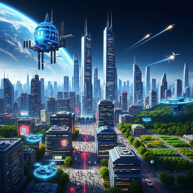 Earth Year 3030: Futuristic Cityscapes and Advanced Technology