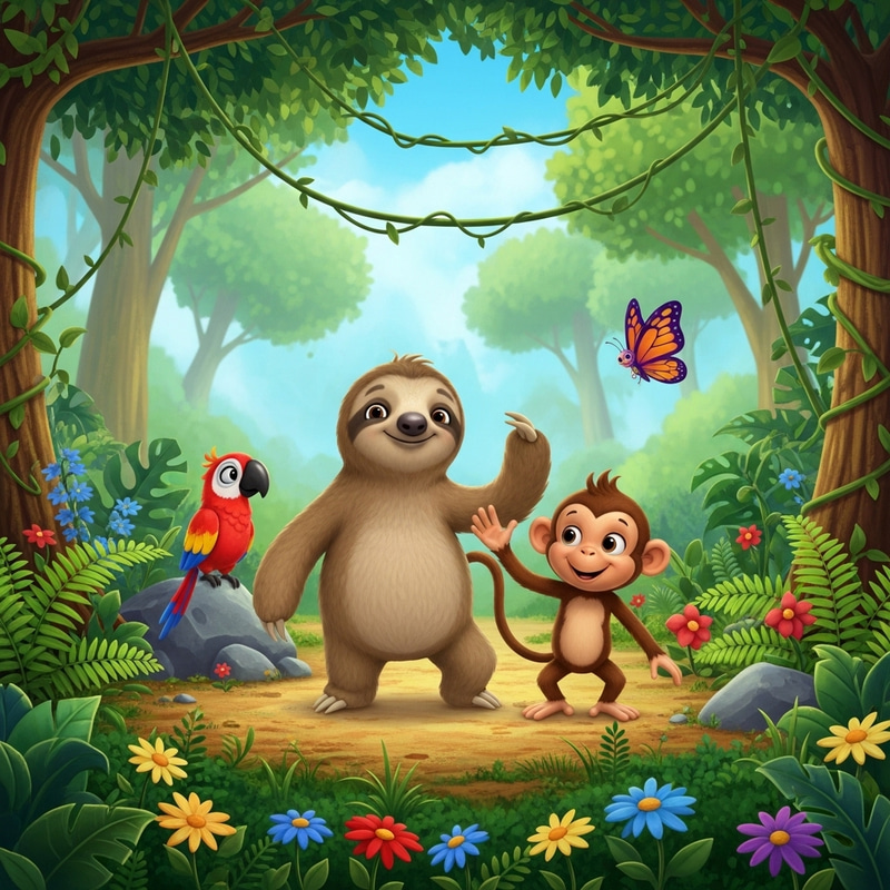 Exploring the Colorful Jungle with Sammy the Sloth & Friends