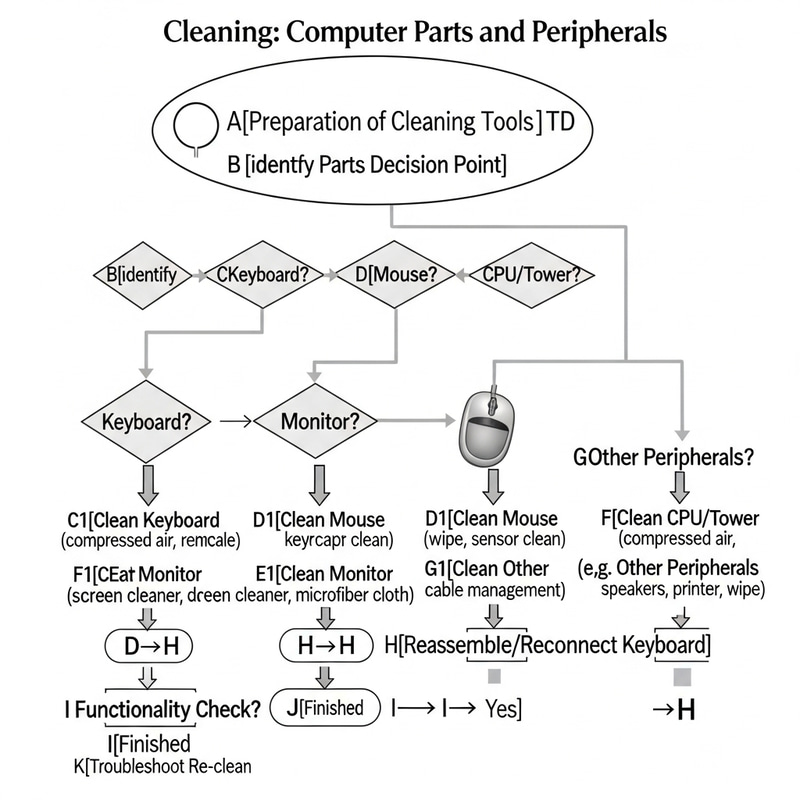 Basic Flowchart Symbols for Cleaning Computer Parts Process Basic Flowchart Symbols for Cleaning Computer Parts Process
