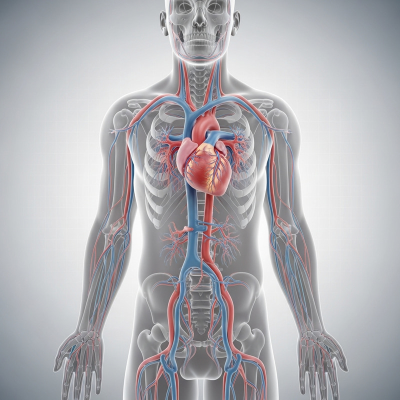 Human Body Illustration Focused on Heart Anatomy Human Body Illustration Focused on Heart Anatomy