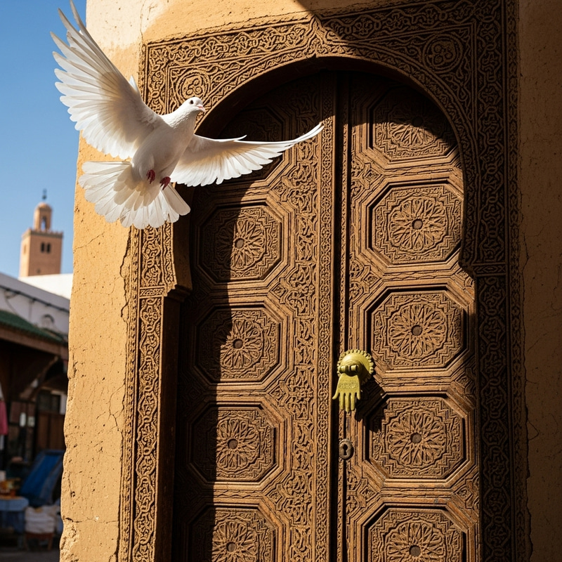 Moorish Algerian Door & White Dove of Peace Moorish Algerian Door & White Dove of Peace