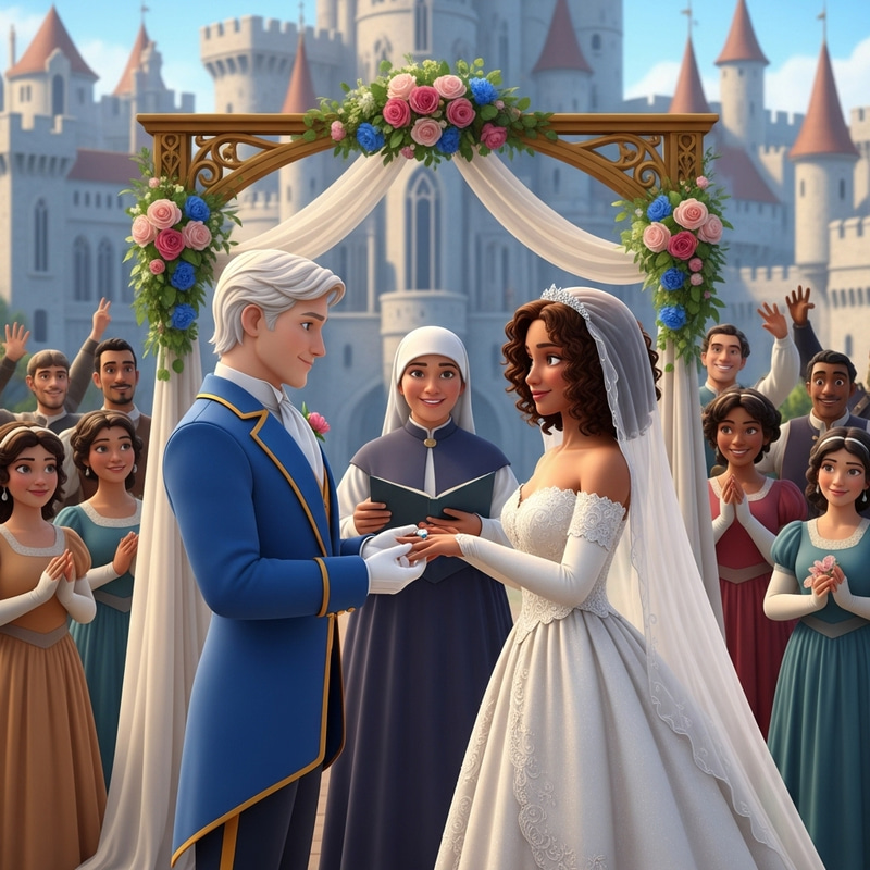 Royal Wedding: White Prince & Brown Princess Exchange Vows at a Grand Castle Royal Wedding: White Prince & Brown Princess Exchange Vows at a Grand Castle