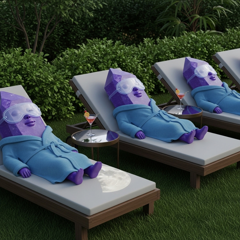 Tranquil Garden Spa with Anthropomorphic Crystal Loungers Tranquil Garden Spa with Anthropomorphic Crystal Loungers