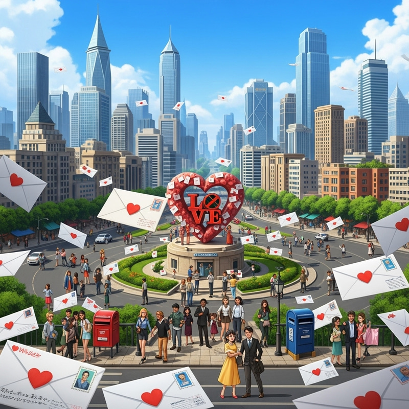 Heart of the City: Millions of Love Letters in Bustling Metropolis Heart of the City: Millions of Love Letters in Bustling Metropolis