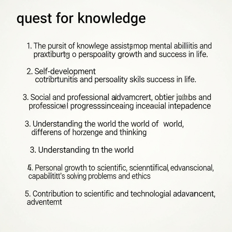 The Value of Seeking Knowledge for Personal and Social Development The Value of Seeking Knowledge for Personal and Social Development
