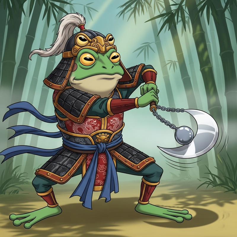 Pepe the Frog Asian Warrior | Battle-Ready Crescent Pendulum Pepe the Frog Asian Warrior | Battle-Ready Crescent Pendulum