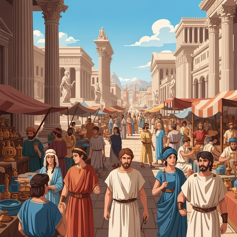 Ancient Rome Streets: Grandiose Architecture & Busy Markets Ancient Rome Streets: Grandiose Architecture & Busy Markets