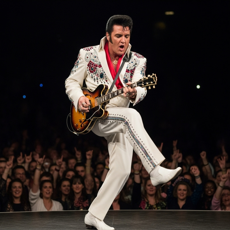 King of Rock n Roll Performing Live with Guitar