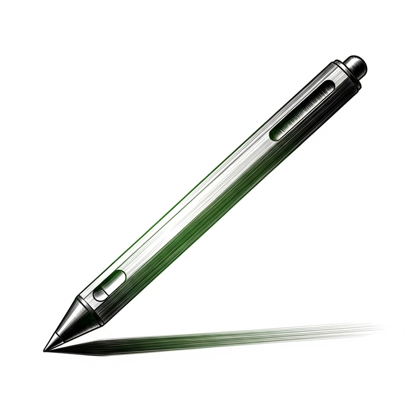 Sleek Stylus in Black, White & Green Gradient - Minimalist Design