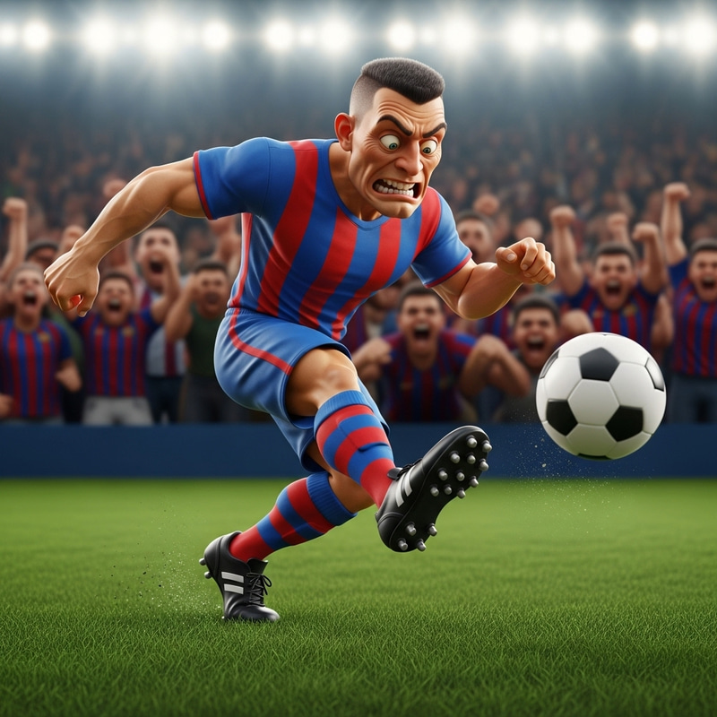 FatMessi | Comical Sports Character Kicking Soccer Ball