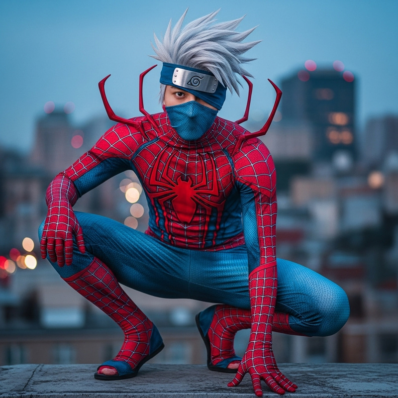 Kakashi Hatake Spiderman Mashup - Ninja Hero Cosplay Kakashi Hatake Spiderman Mashup - Ninja Hero Cosplay