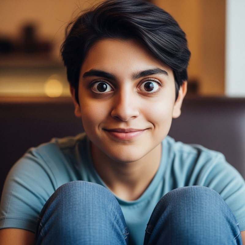 Everyday Individual with Large Eyes and Small Mouth Everyday Individual with Large Eyes and Small Mouth