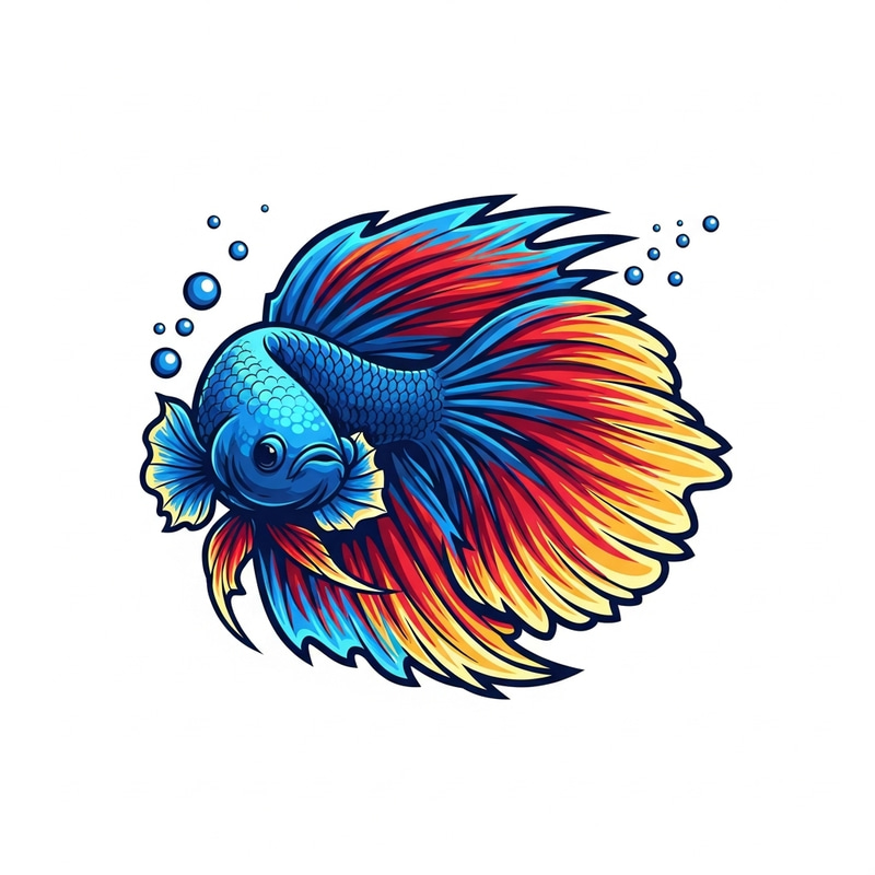Dynamic Betta Fish Logo Design - Colorful & Striking