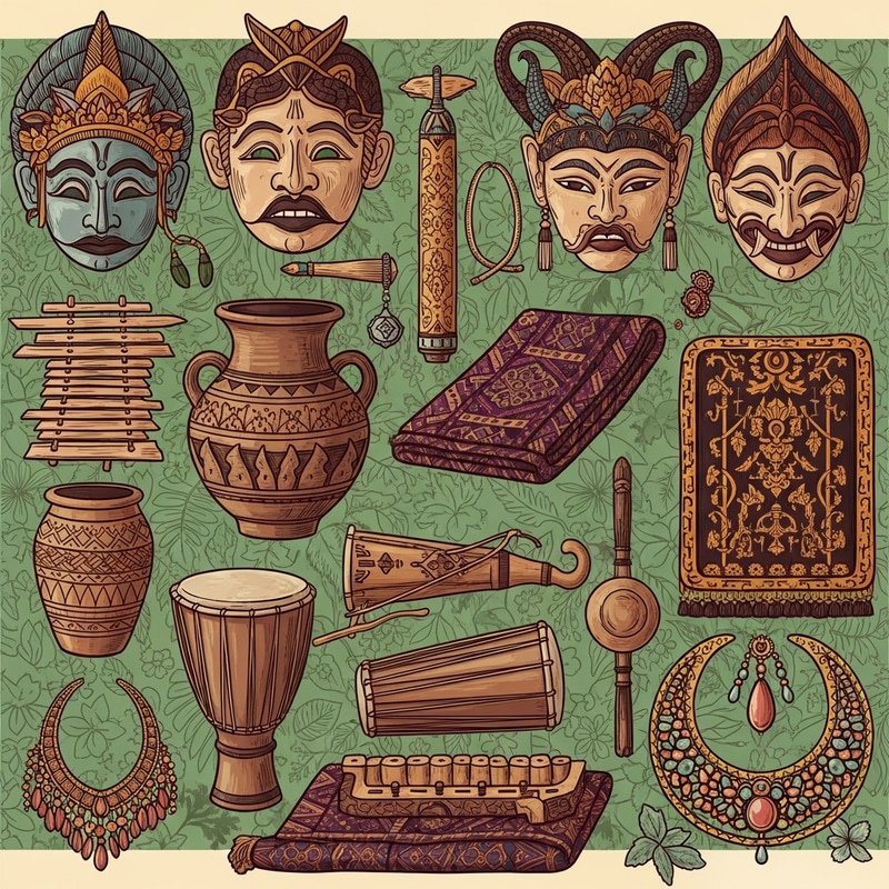 Nusantara Treasures: Vibrant Graphic Background