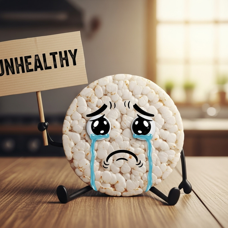 Crying Rice Cake: Unhealthy Snack Emotion Crying Rice Cake: Unhealthy Snack Emotion