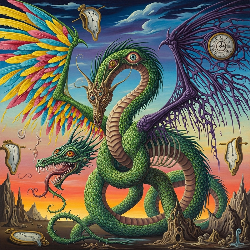 Majestic Dragon in Dali Style Majestic Dragon in Dali Style