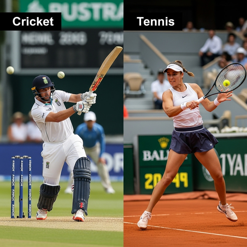 Diferencia entre batear en el cricket y en el tenis